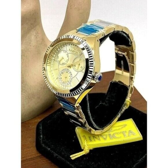 Invicta Women's Watch 28821 Angel Quartz Gold Dial Two Tone Stainless Steel 36mm - Picture 13 of 13